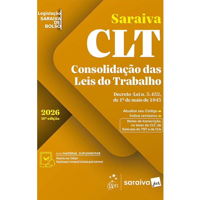 Clt - Legislação Saraiva de Bolso - 16ª Edição 2026