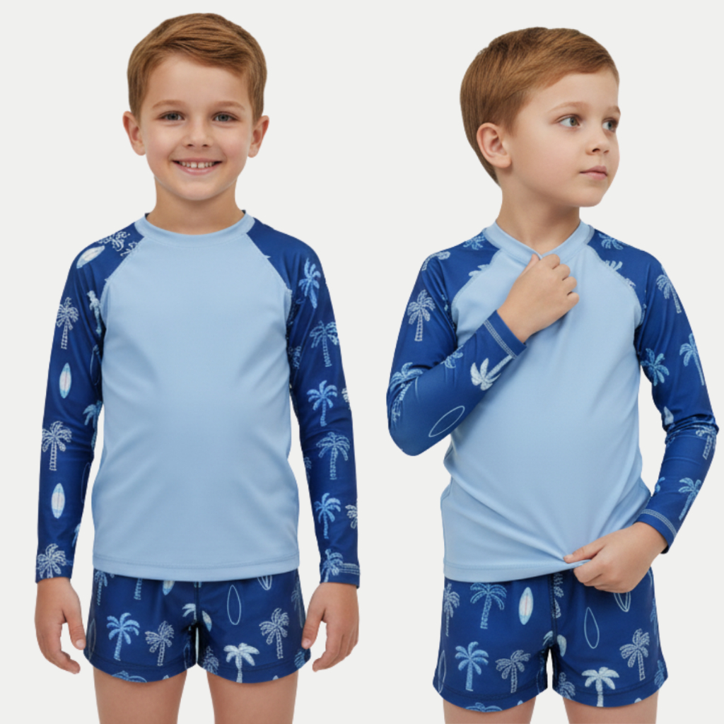 Conjunto Camiseta e Sunga Infantil Praia Piscina Tam 2 4 6 8 10 Anos