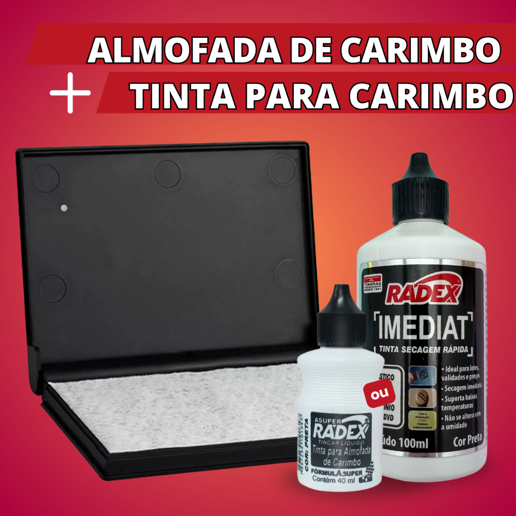 Kit Almofada Para Carimbo De Madeira + Tinta Refil Carimbeira - Escolha Seu Kit