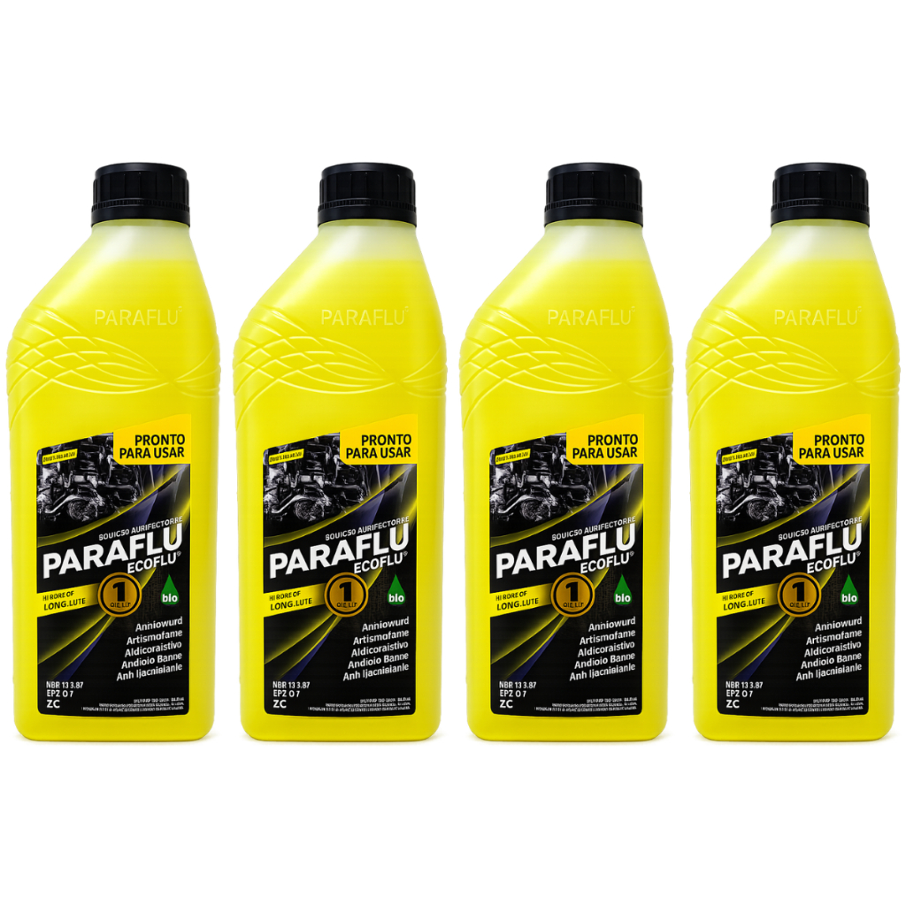 Kit 4 Aditivos Radiador Paraflu Amarelo Orgânico Pronto Uso