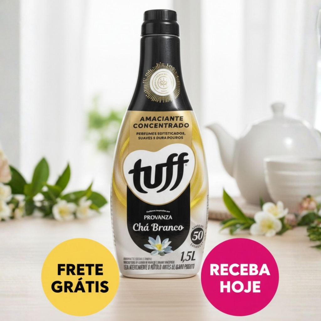 Amaciante Tuff Chá Branco Nova Fragância 1,5 Litros Vegano Concentrado em Oferta na Shopee