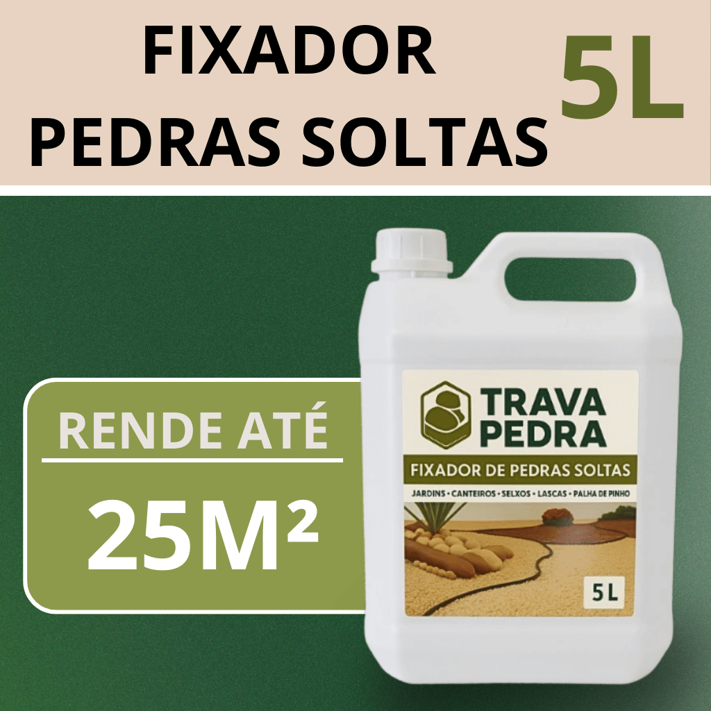 Fixador Pedras Naturais 5L Selante Protetor Transparente para Pedras Decorativas Interno Externo