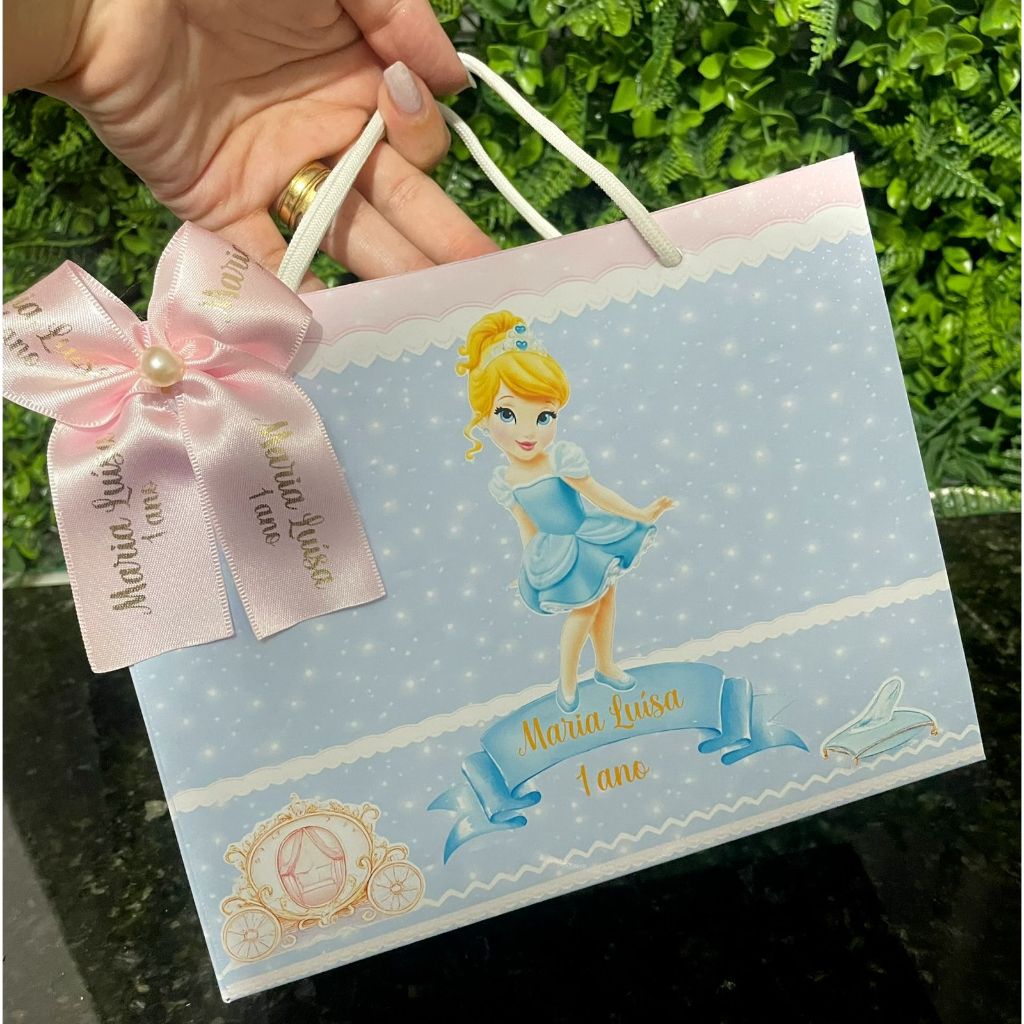 PEGUE E MONTE Sacolinha Surpresa Personalizada Cinderela Baby | Lembrancinhas | Festa Aniversário | Lancheirinha