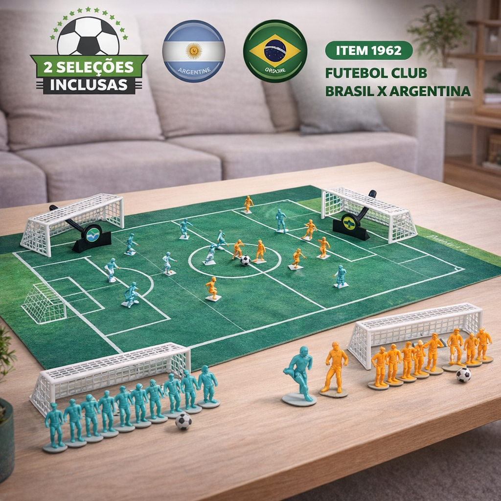 Futebol  De Botão Cristal 2 Times Brasil X Argentina Jogo De Botão Cristal