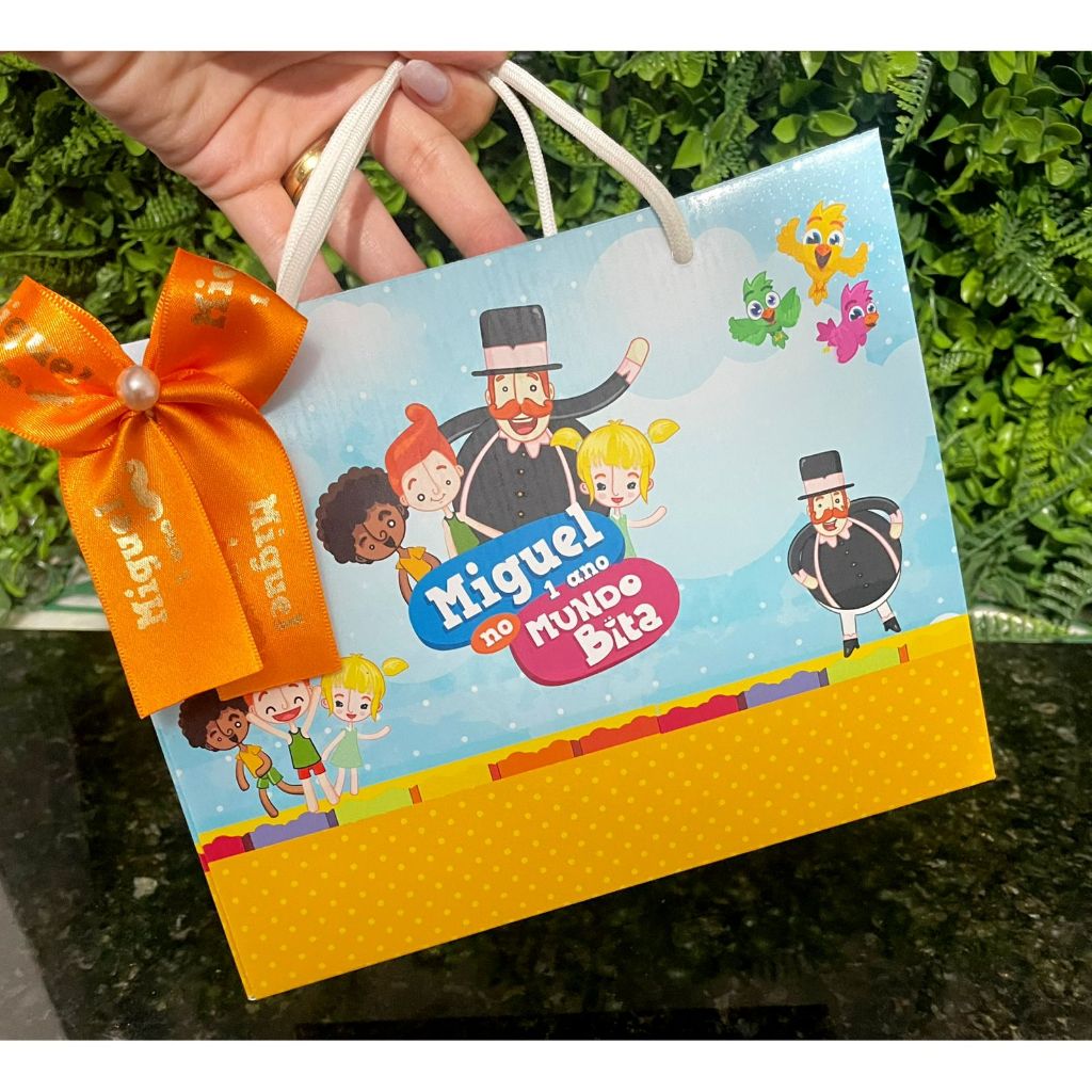 Sacolinha Surpresa Personalizada Mundo Bita com Laço | Lembrancinhas | Festa Aniversário | Lancheirinha