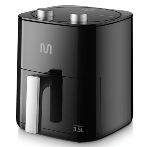 Fritadeira Elétrica sem óleo Air Fryer 3,5L 1350W 127V com Timer Sonoro Preto Multi