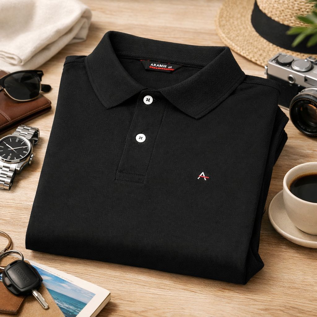 Camisa Polo Social Preta Masculina Básica Algodão Premium Piquet Casual em Oferta na Shopee