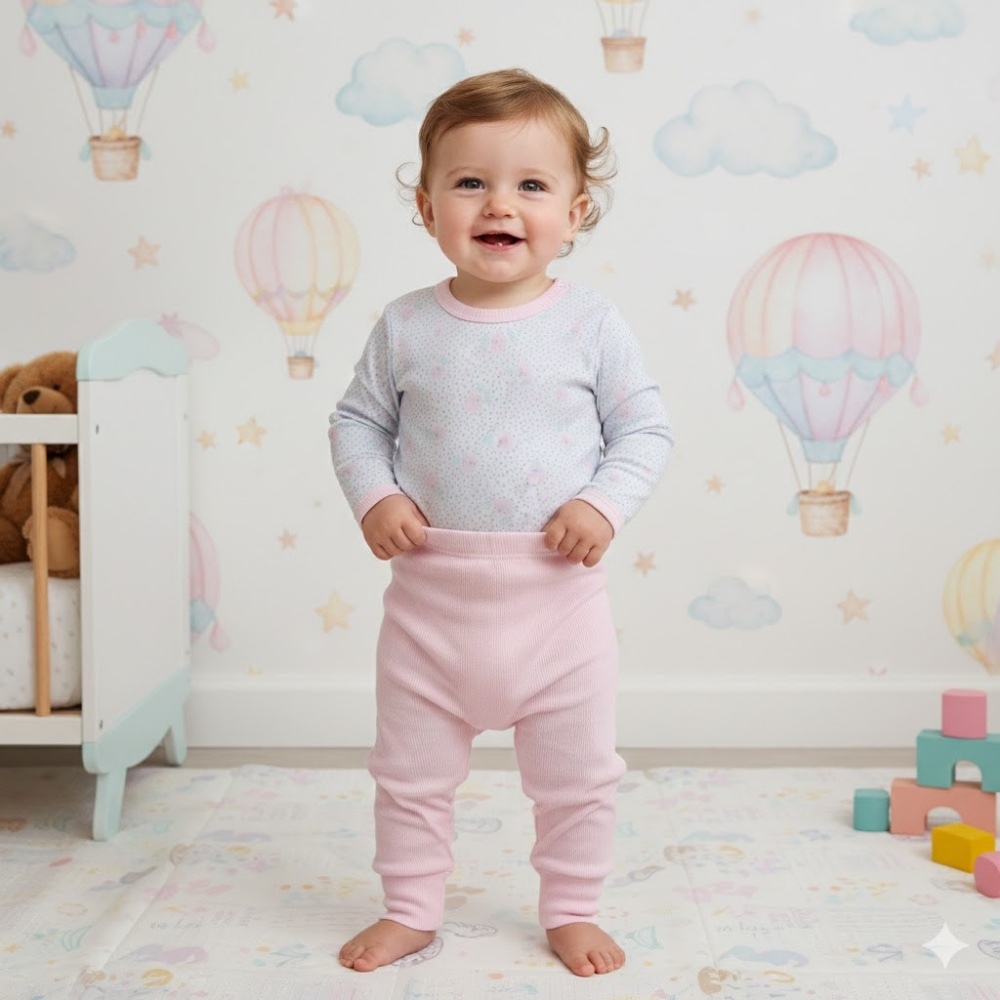 Conjunto Infantil Menina C/ Body M/Malha Estampa Debrum  C/ Calça Baby Duck