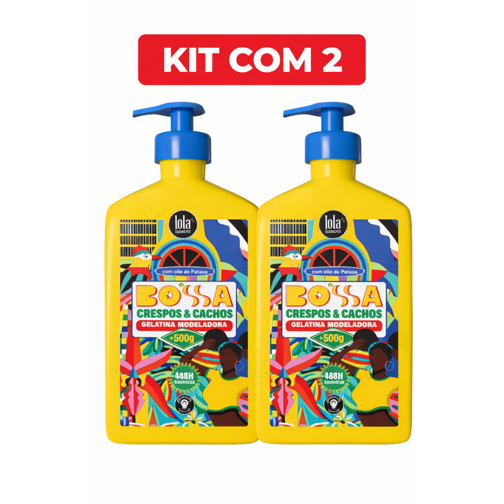 Kit com 2 Gelatina Modeladoras de 500g Linha Bossa Crespo & Cachos Lola Cosmetics em Oferta na Shopee