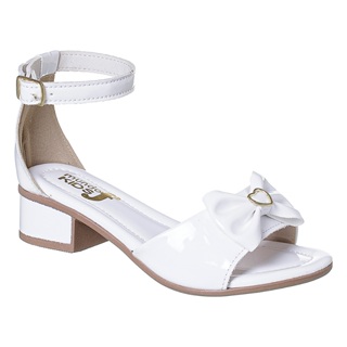 Sandália Feminina Infantil Juvenil Social Com Salto Com Laço Detalhe Coração de Saltinho Confortável em Oferta na Shopee