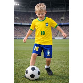 Conjunto do Brasil Intantil Camisa + Short Copa do Mundo em Oferta na Shopee