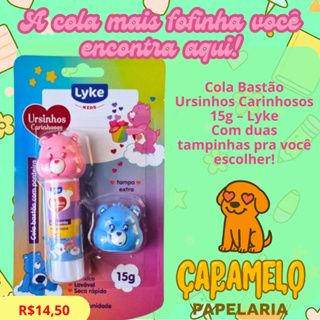 Cola Bastão Ursinhos Carinhosos 15 g - com duas tampas - Lyke em Oferta na Shopee