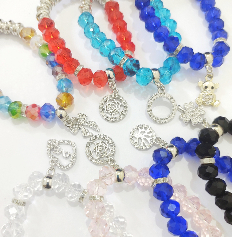 Pulseira Feminina Pulseira Berloque Cristal Pulseira Cristal Pingente