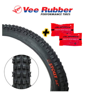 PAR PNEU BIKE ARO 26X2.30 MTB - VEE RUBBER STOUT VRB228 CRAVO ALTO OFF ROAD TRILHA RESISTENTE ALTA DURABILIDADE
