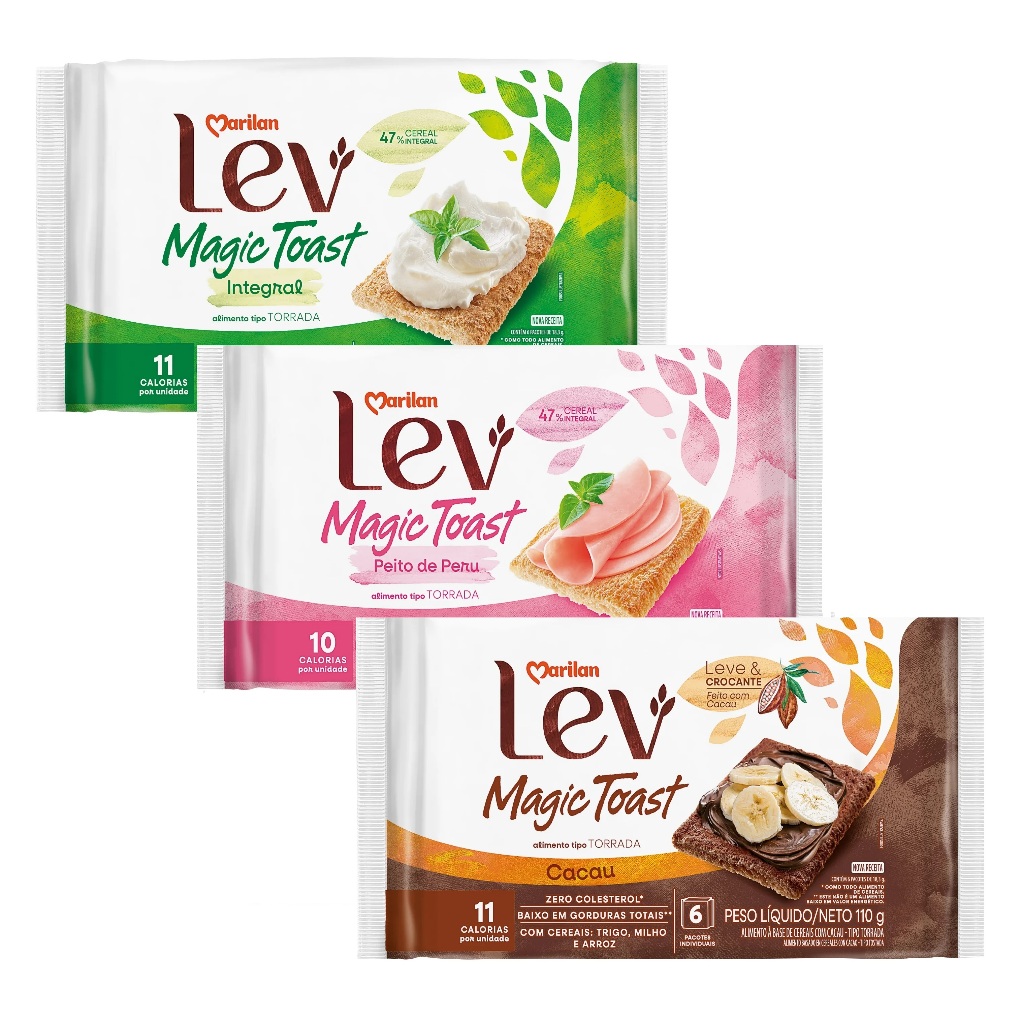 Kit 3 Torradas Marilan Magic Toast com Baixa Quantidade de Gordura para Dietas