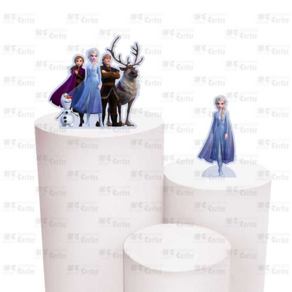 Kit de Display 2 peças de 20cm para Decoração de Festa Frozen 2 em MDF Cortado a Laser
