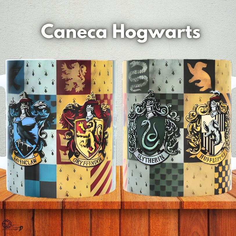 Caneca Personalizada Harry Potter – Escolha Sua Casa – Grifinória ,Sonserina, Corvinal e  Lufa-Lufa