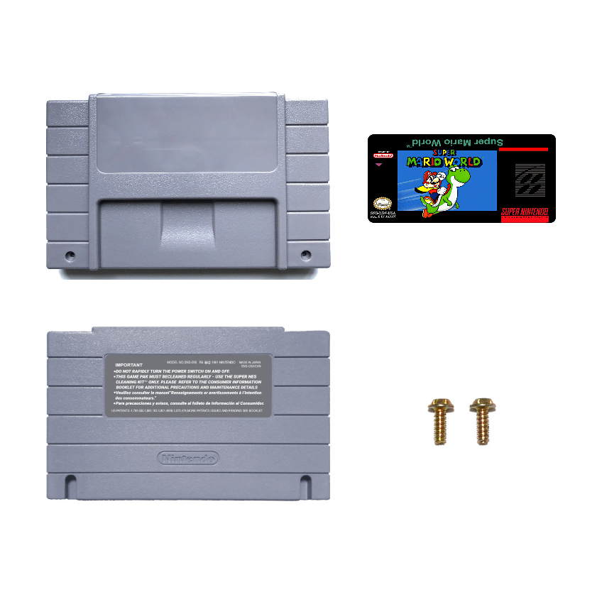 Kit Carcaça Case Reposição Cartucho Super Nintendo Snes + label e parafusos em Oferta na Shopee