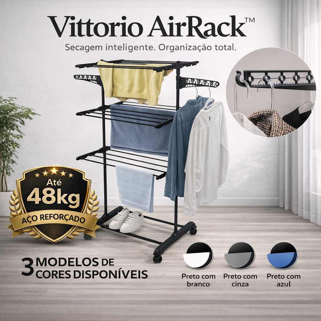 Varal Chão Dobrável 3 Andares  Aço Reforçado Com Rodinhas Premium lavanderia cor Azul/Preto/cinza em Oferta na Shopee