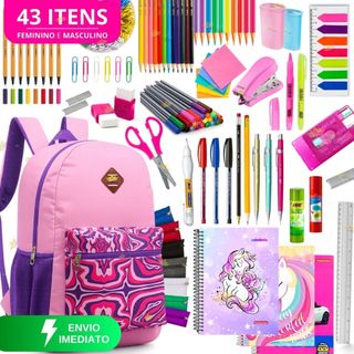 Material Escolar Completo Com Sem Mochila Escolar Feminina Estojo Escolar Feminino Volta As aulas