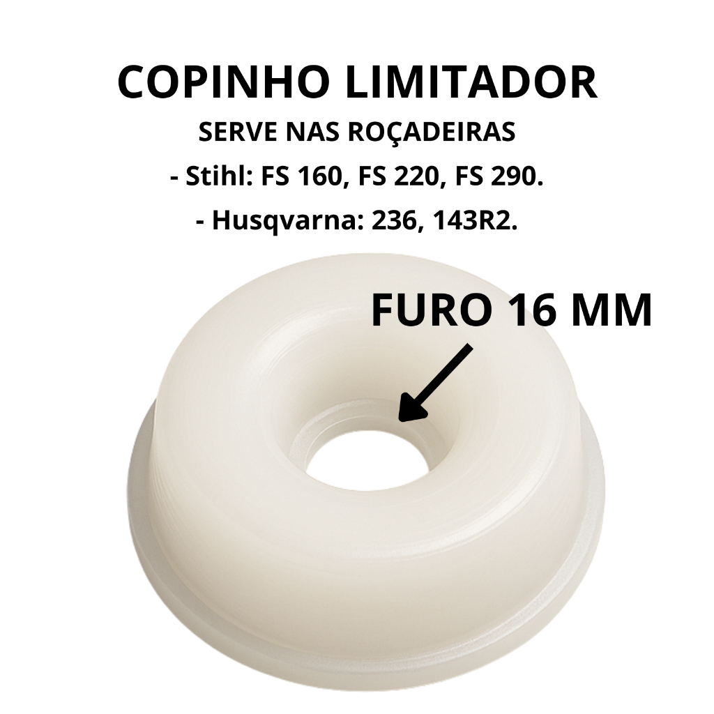 Copinho Limitador Altura Roçadeira Stihl FS 160 220 290 Furo 16mm em Oferta na Shopee