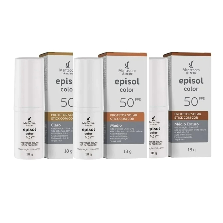 Protetor Solar Facial Episol Color Stick FPS 50 - 18g