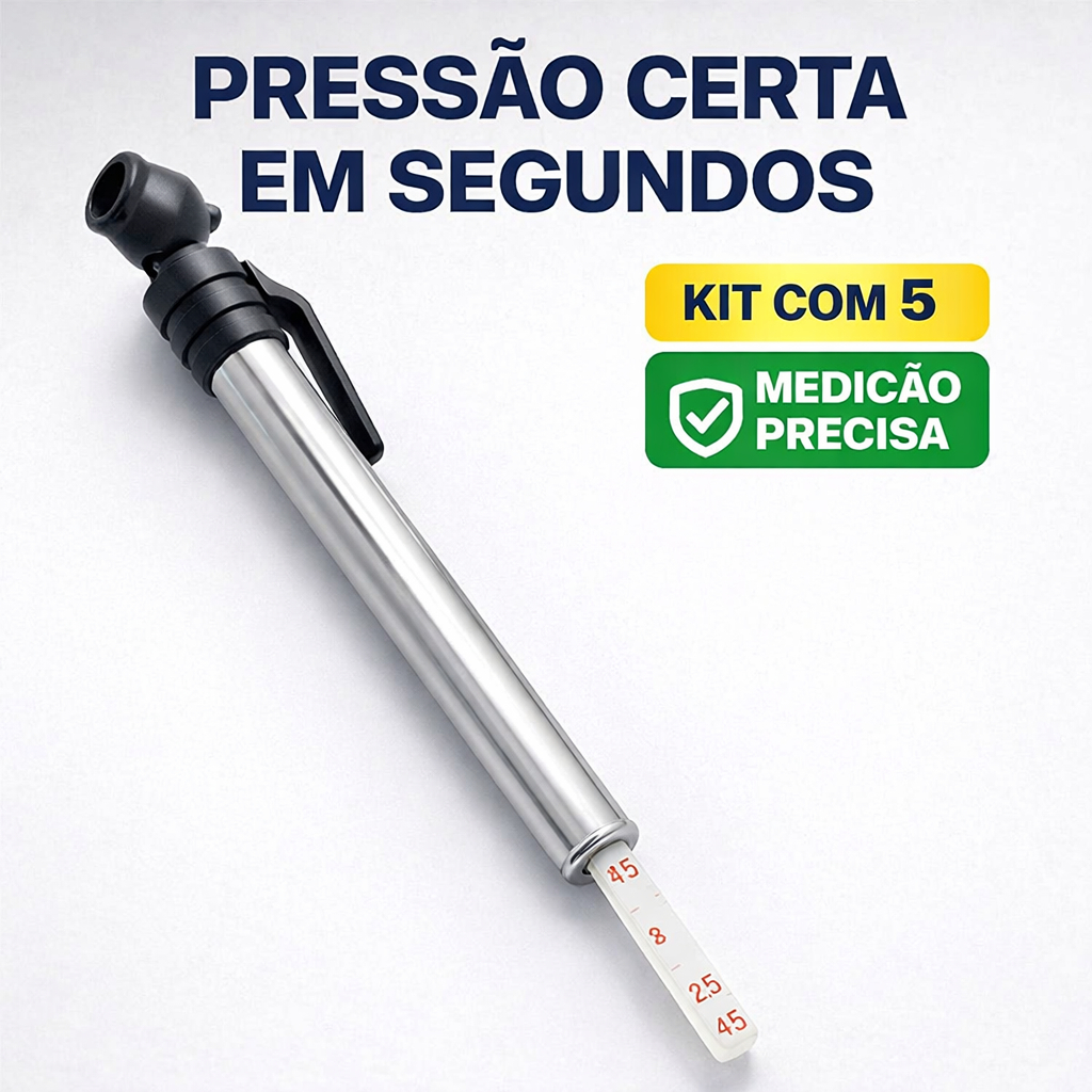 Medidor de Pressão de Pneu Caneta 5-50 PSI Alta Precisão Carro Moto Bike