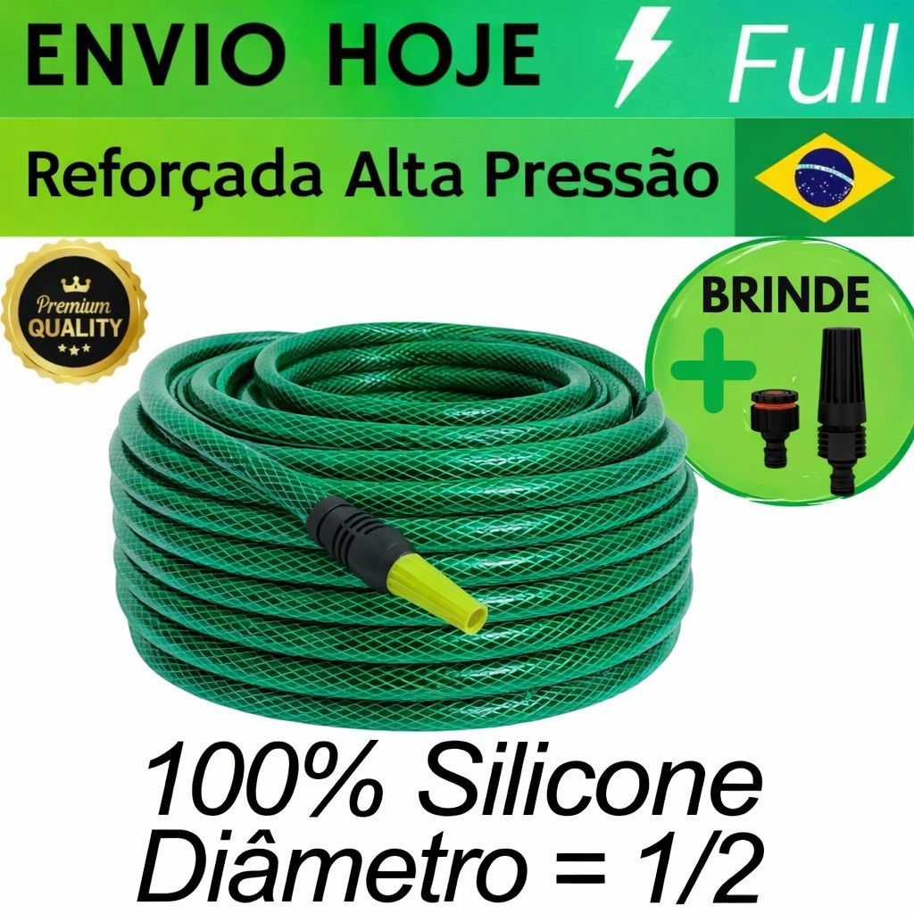 Mangueira de Jardim Anti-Torção e Anti-Dobras 20, 25 ou 30 metros de 1/2 polegada VERDE TRANÇADA em Oferta na Shopee