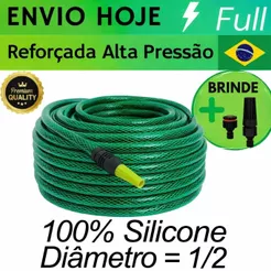 Mangueira de Jardim Anti-Torção e Anti-Dobras 20, 25 ou 30 metros de 1/2 polegada VERDE TRANÇADA