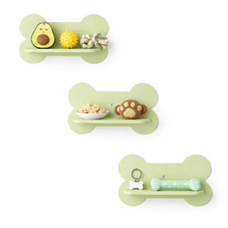 Trio de prateleiras ossinhos pet em mdf kit com 3 unidades em Oferta na Shopee