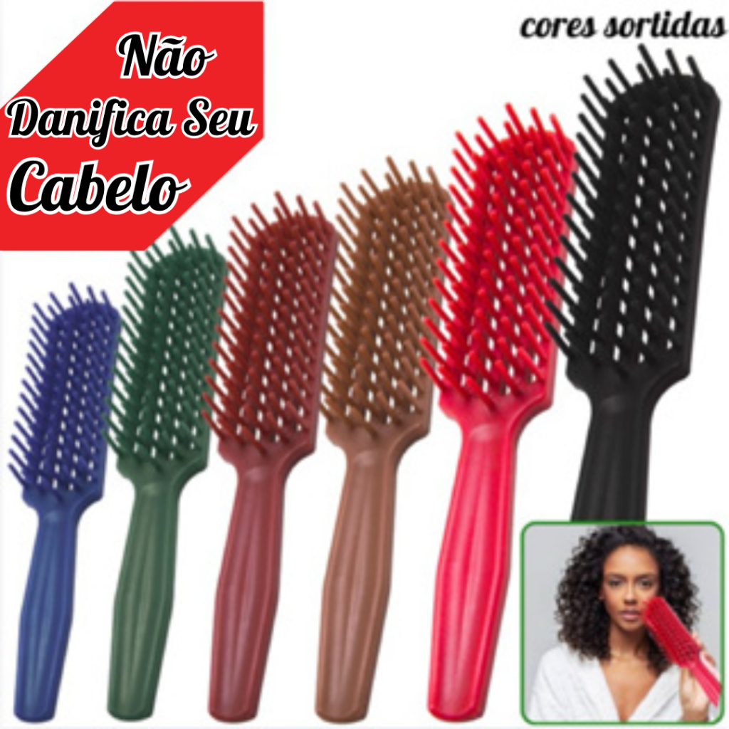 Escova Desembaraçadora Jacaré Cores Sortidas Florata Pentear Cabelo Desembaraça Plast em Oferta na Shopee