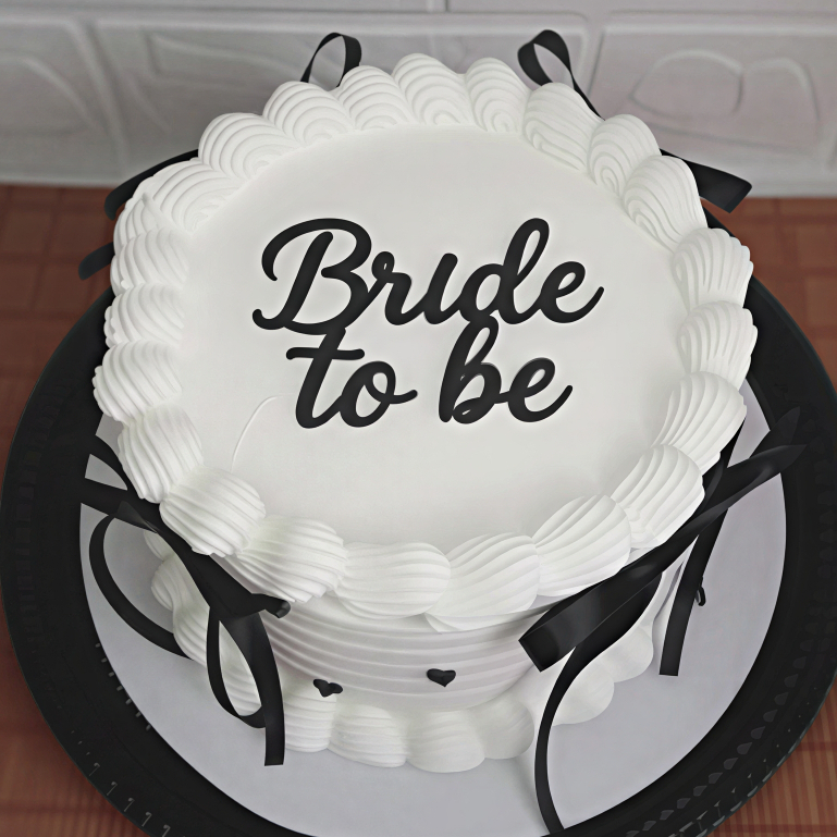 Topo de bolo Bride to be +Laços Preto -Decoração de bolo Bride preto -topo vintage em Oferta na Shopee