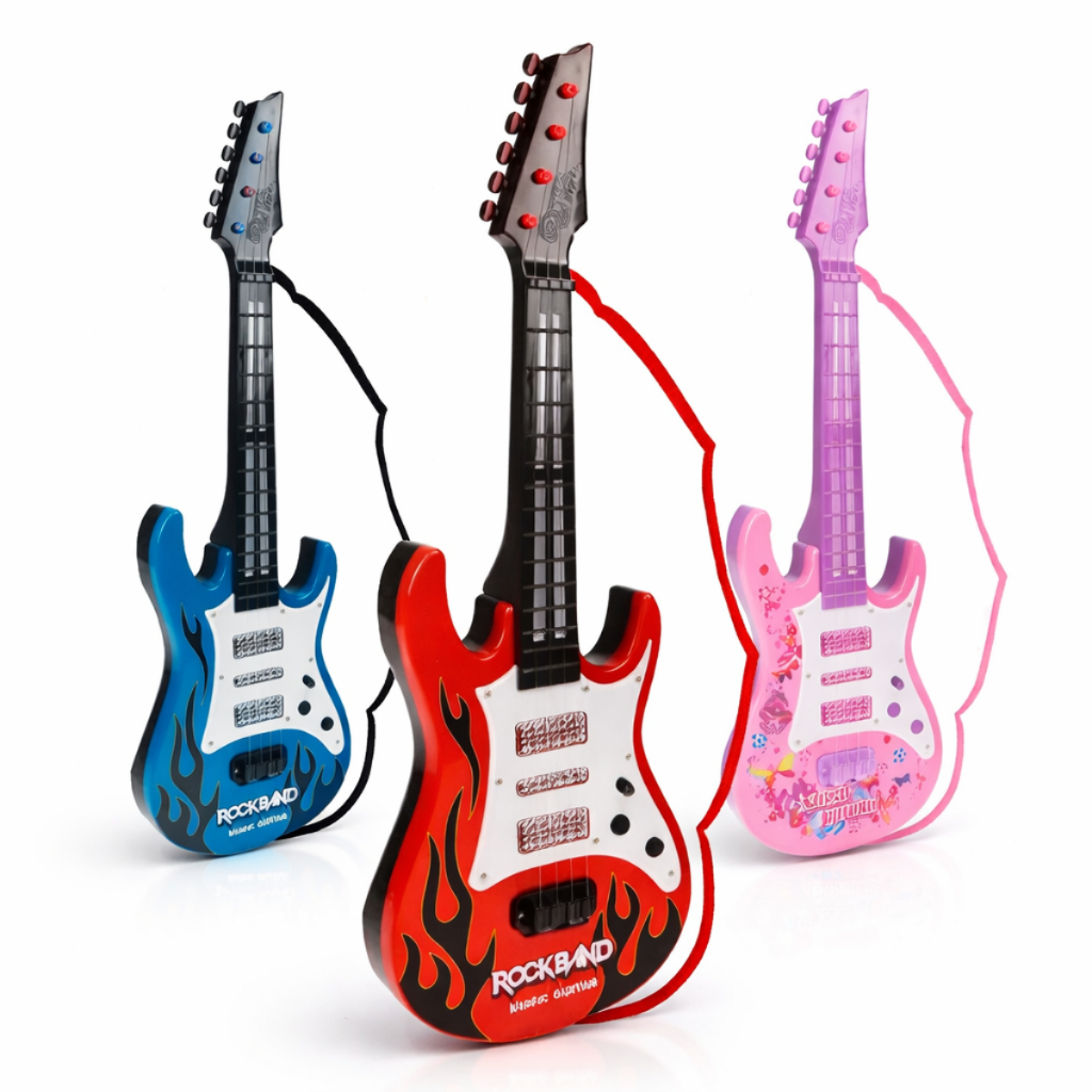 Guitarra Infantil Rockband 53cm Show Music com Luzes e Sons – Art Brink em Oferta na Shopee