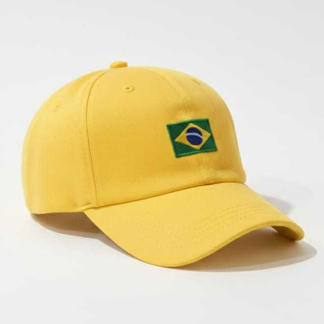Boné do Brasil Aba Curva Bandeira Bordado Copa do Mundo Seleção Brasileira Regulagem em Oferta na Shopee