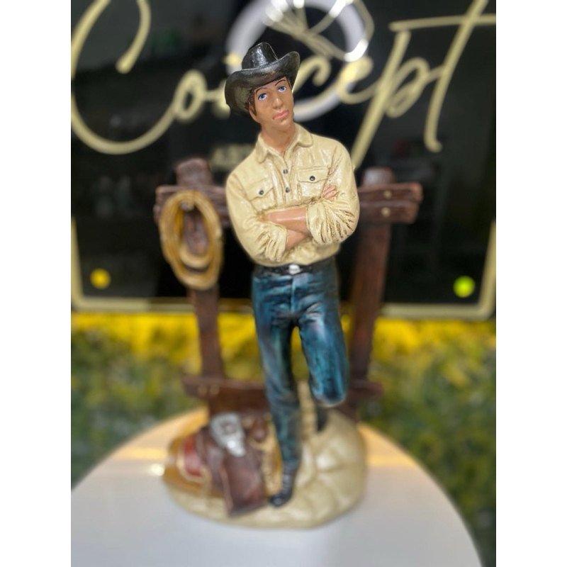 Imagem De Boiadeiro Na Porteira 30cm - Cowboy - Pintura Luxo - Rica Em Detalhes
