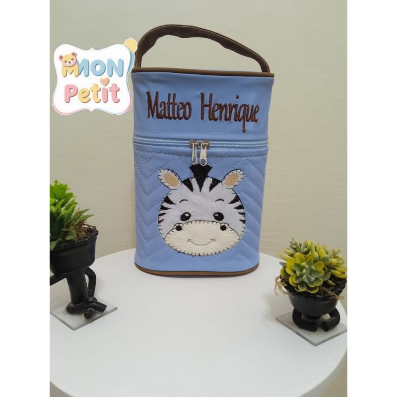 porta mamadeira personalizado com o nome do seu bebê em Oferta na Shopee