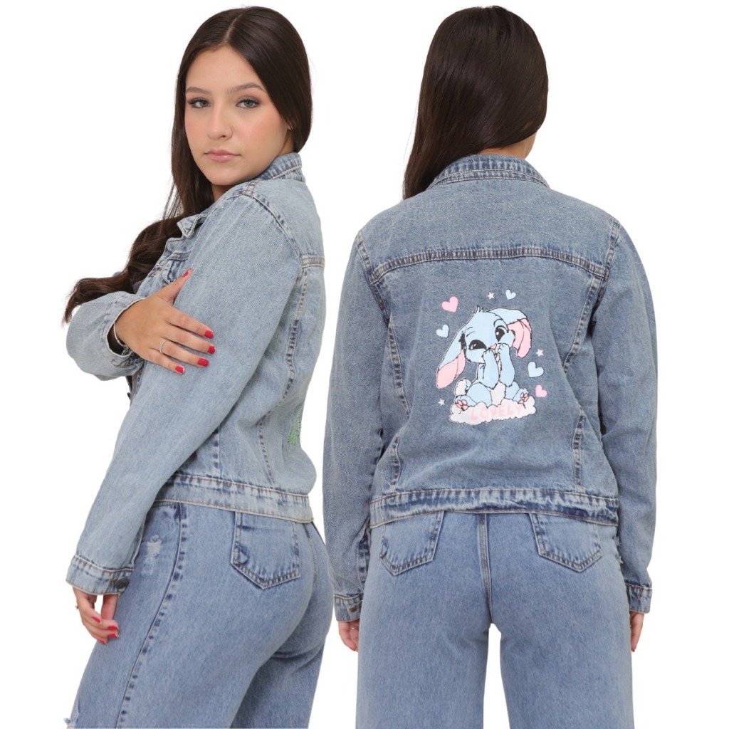 Jaqueta Jeans Infantil Juvenil Menina Blusa de frio Inverno 10 ao 16