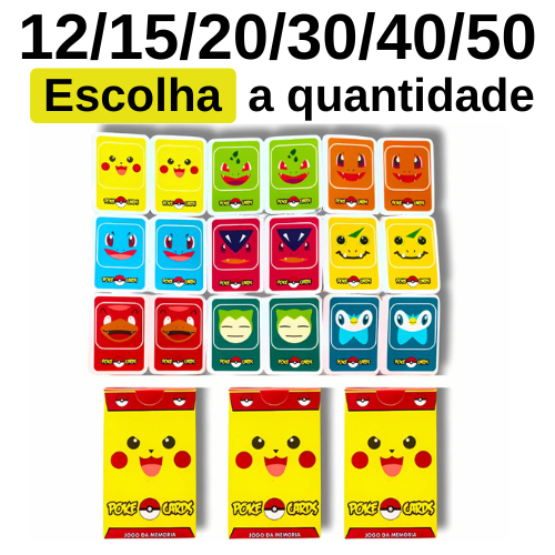 KIT 12/15/20/30  JOGO DA MEMORIA POKE CARDS-POKEMON-JOGO INFANTIL/ FESTAS LEMBRANCINHAS/JOGOSS EDUCATIVO PRENDA