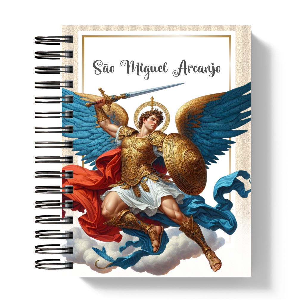 CADERNO ORAÇÃO | NOVENA SÃO MIGUEL ARCANJO - CADERNO A6 OU A5 100 FOLHAS - LEMBRANCINHA/FÉ/PRESENTE AFETIVO