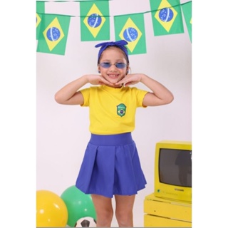 conjunto do Brasil menina copa em Oferta na Shopee