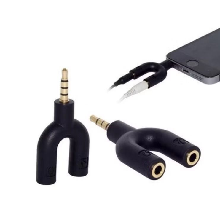 Adaptador P2 para P3 Fone Headset Microfone Lapela Com Fio