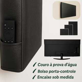 Capa de TV Protetora Couro todos tamanhos fechada atras velcro opcional  forro anti-risco em Oferta na Shopee