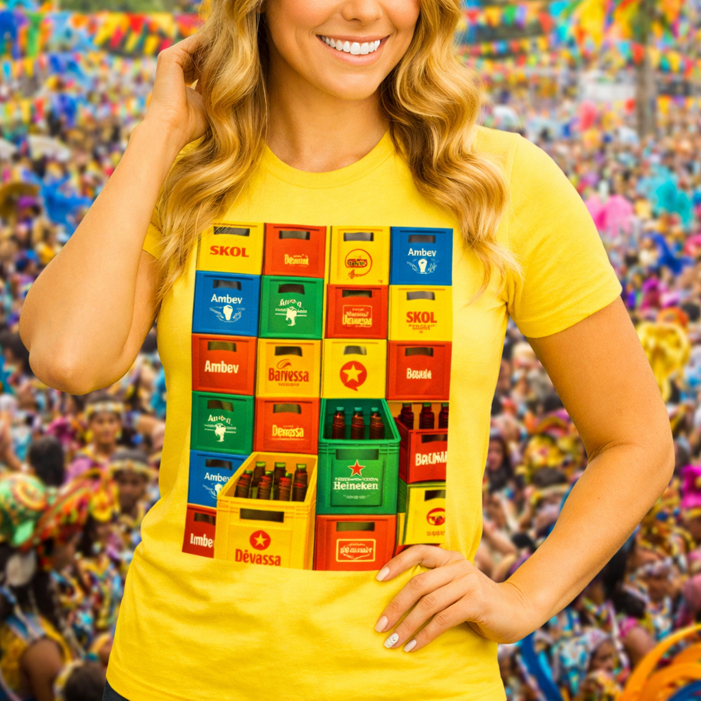 Camiseta Camisa Blusa Estilosa Carnaval Caixa de Cerveja Lançamento