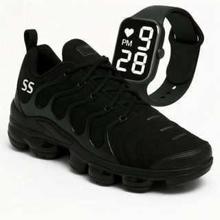 Tenis Masculino Casual Urbano Estiloso de Solado Confortável Super Macio Leve Na Moda Barato Lançamento + Relogio Rapido