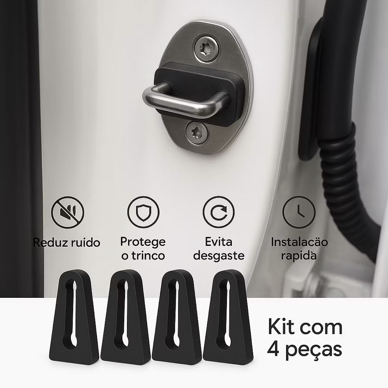 Protetor Porta Batente Anti Impacto e Ruído Veicular Trava Borracha Amortecimento Carro Caminhonete Compatível uber em Oferta na Shopee