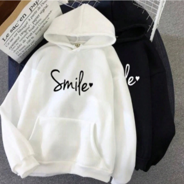 Blusa de Frio Canguru Smile Moletom Capote Flanelado Confortável Macio Aconchegante
