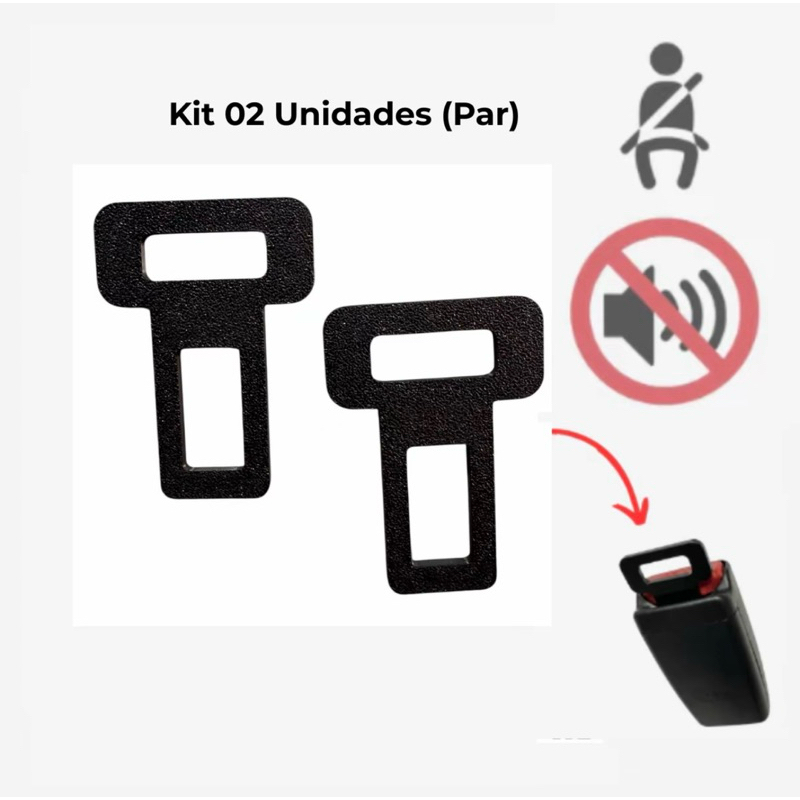 KIT 2 Fivela Lingueta Cinto de Segurança Anti Alarme Sonoro Universal Carro em Oferta na Shopee