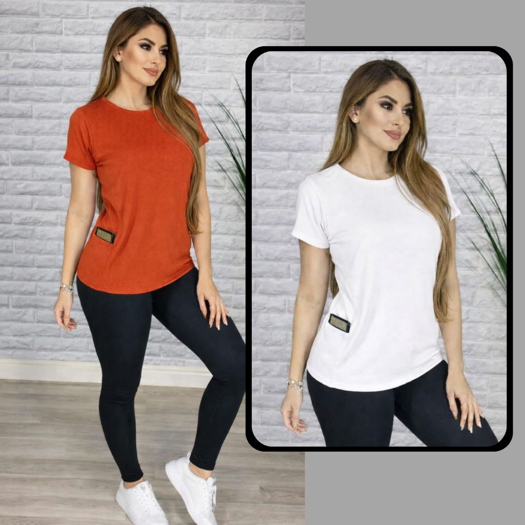 Blusa De Academia feminina Dry Fit  Bolso } Regata Tapa Bumbum Camiseta Veste Leggings Roupas De Academia Fitness Treino