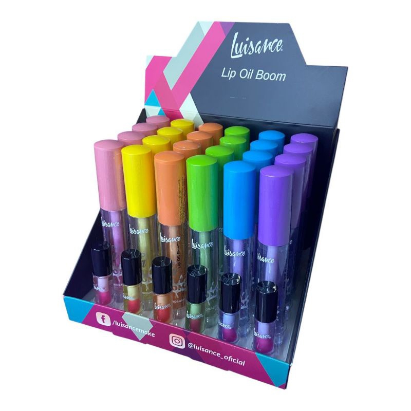 Lip Oil Boom Luisance - Gloss Labial Hidratante Colorido Carnaval Brilho Intenso - Gloss Efeito Rosado em Oferta na Shopee