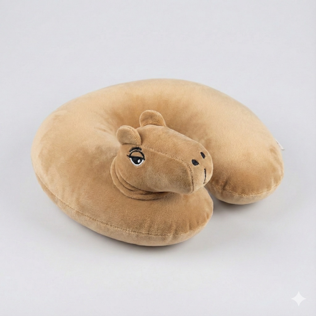 Almofada de Pescoço Capivara Travesseiro Viagem